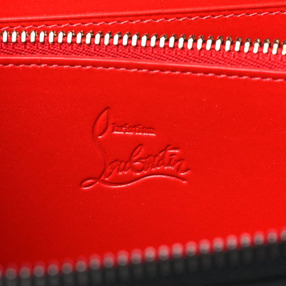 Christian Louboutin Patent Panettone Spiked Valentines Zip Around Wallet Black Fuchsia 6 of 6
