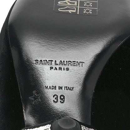 Saint Laurent Velluto Master Crystal Embellished Blaze 45 La Strass Ankle Boots 39 Black 8 of 10