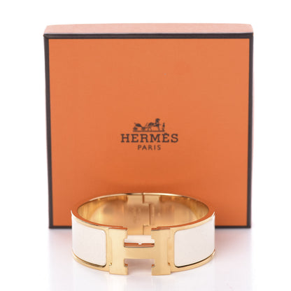 Hermes Enamel Wide Clic Clac H Bracelet PM Craie 4 of 4