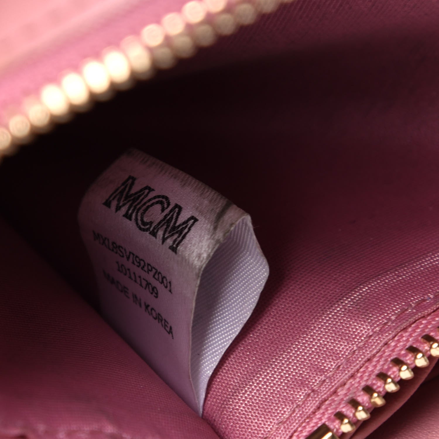 MCM Visetos Large Zip Around Wallet Pink 8 of 11