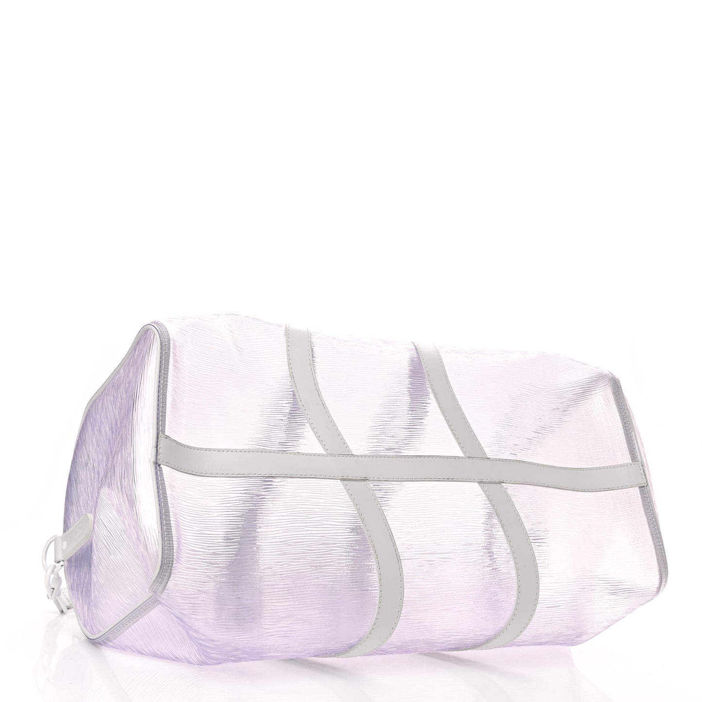 PVC Epi Embossed Wavy Keepall Bandouliere 50 White