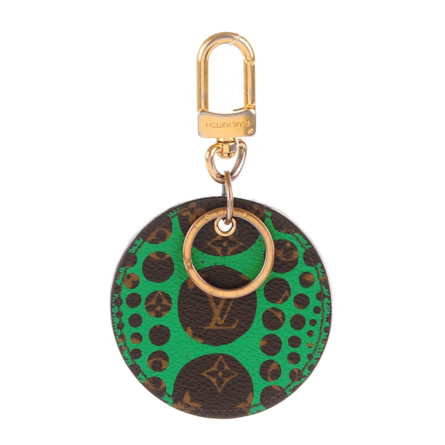 Monogram Kusama Pumpkin Dots Key Ring Green