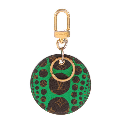 Louis Vuitton Monogram Kusama Pumpkin Dots Key Ring Green 1 of 6
