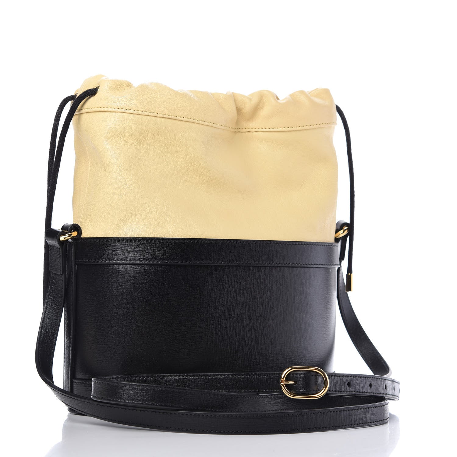 Gucci Azalea Sakai Be Green Calfskin Horsebit 1955 Drawstring Bucket Bag Black Butter 3 of 10