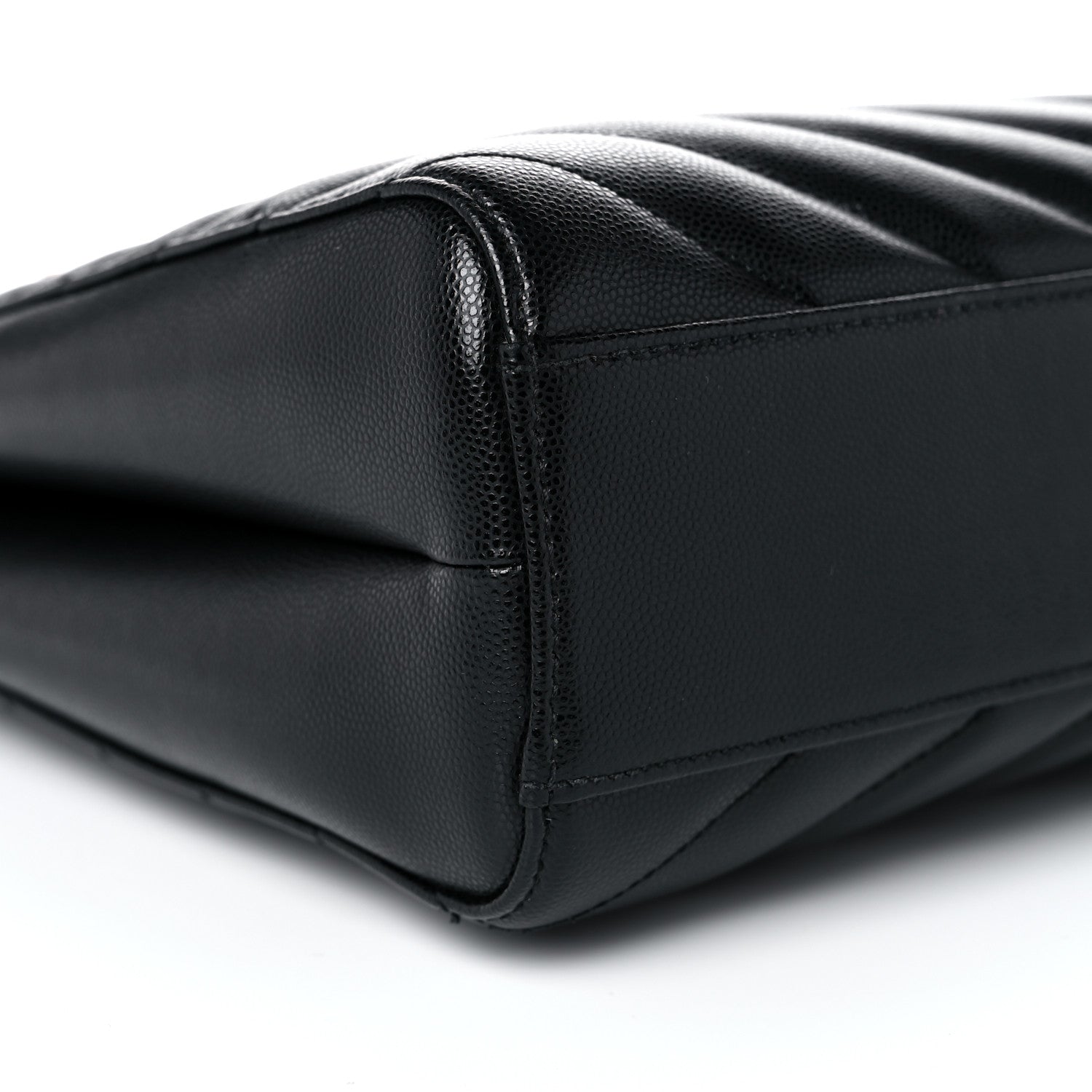 Saint Laurent Grain De Poudre Matelasse Chevron Medium Tribeca Shopping Bag Black 8 of 13