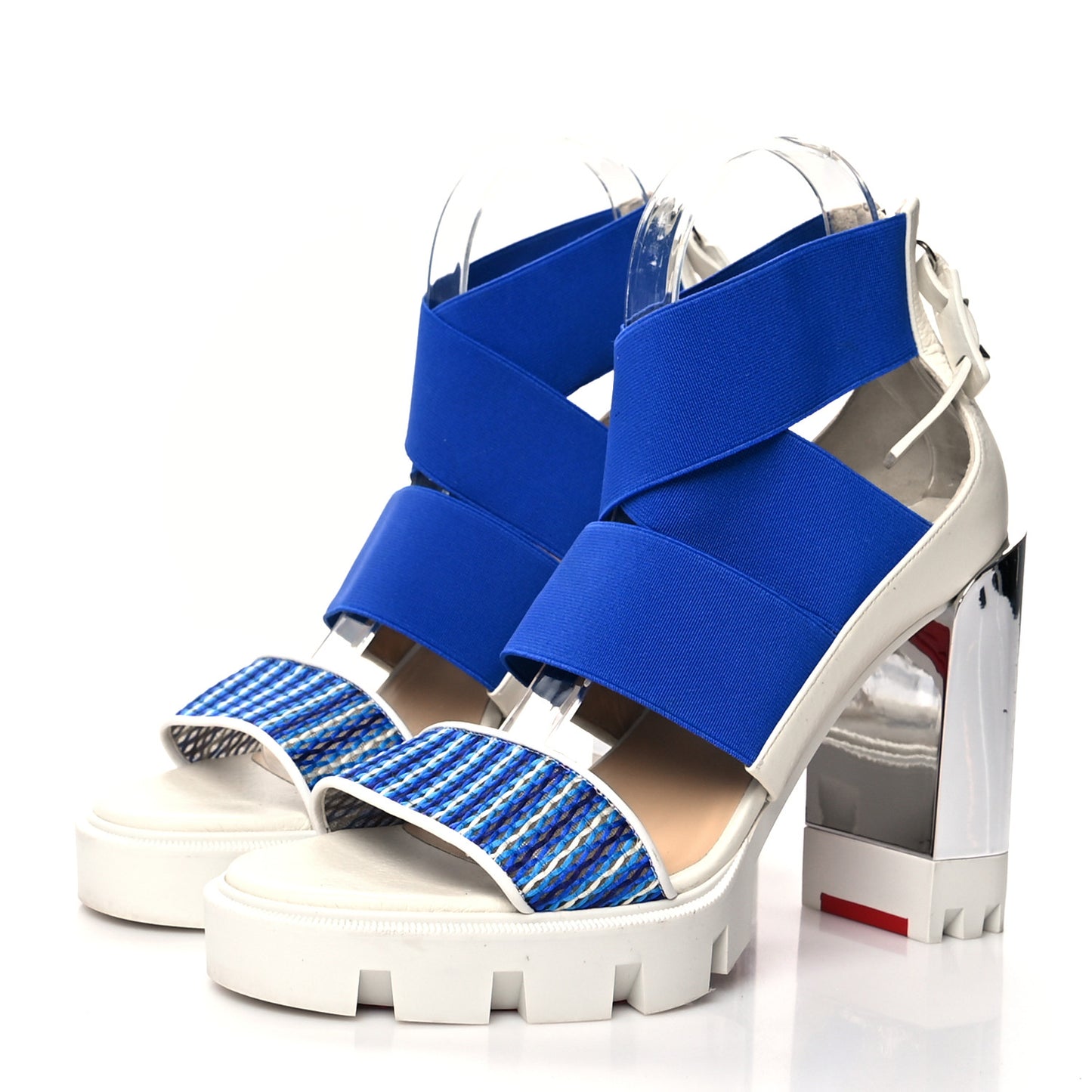 Calfskin Patrouiagoma 100 Platform Sandals 39 Blue