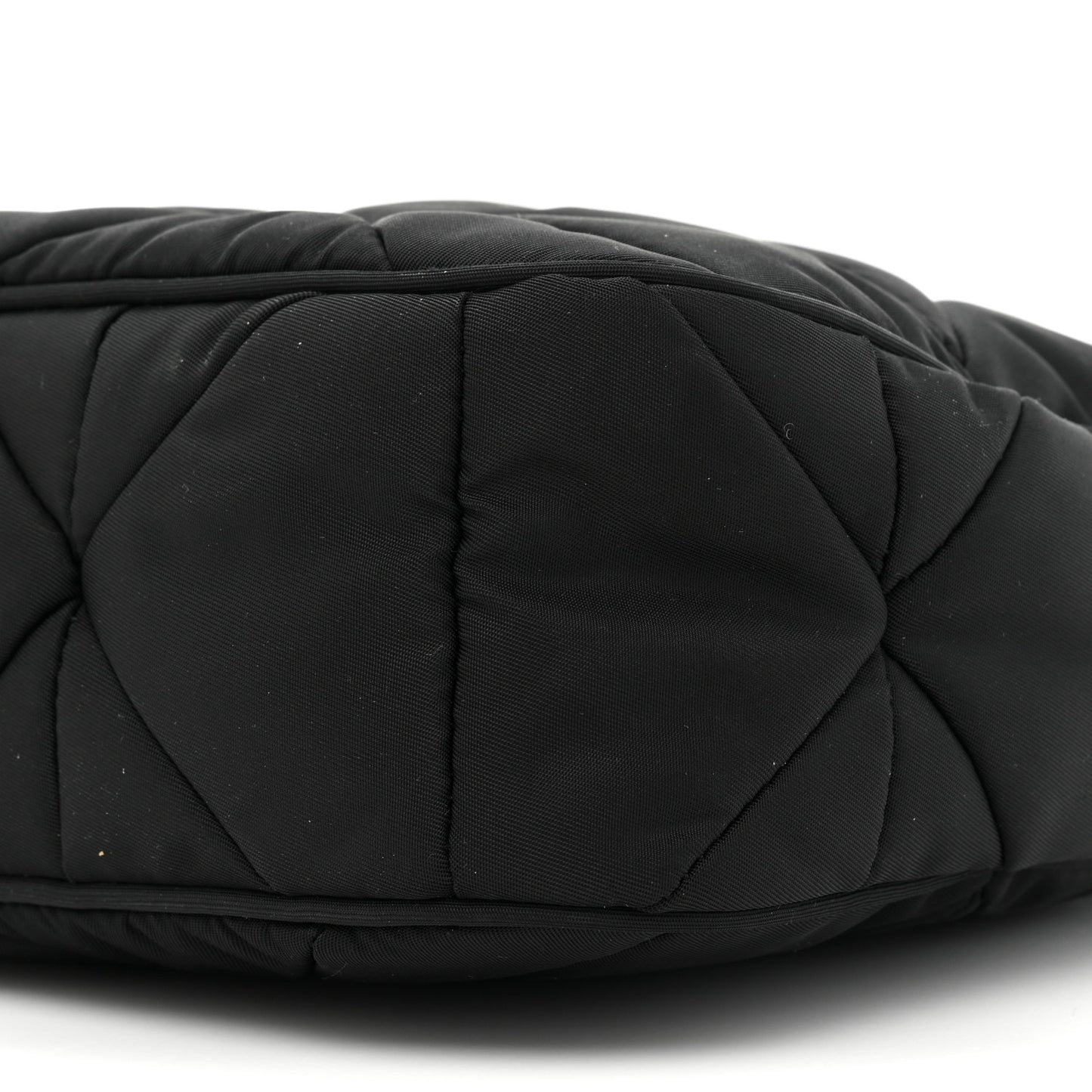 Re-Nylon Triangle Padded Patchwork Shoulder Bag Black
