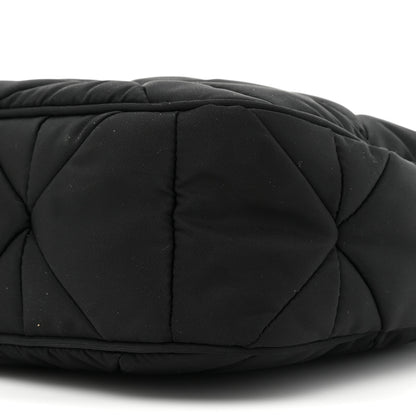 Prada Re-Nylon Triangle Padded Patchwork Shoulder Bag Black 7 of 9