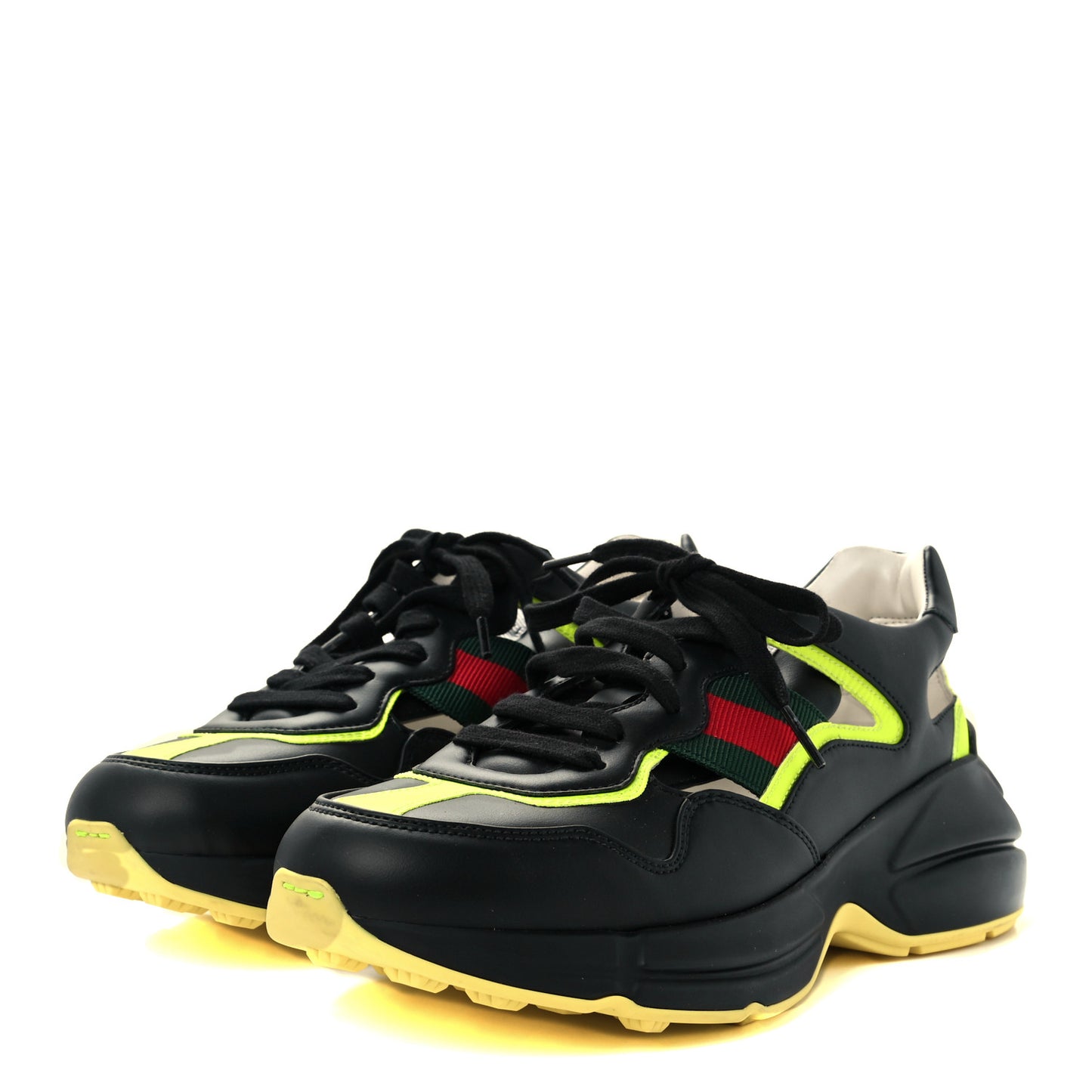 Demetra Web Mens Rhyton Cut Out Sneakers 6 Black Yellow Fluo