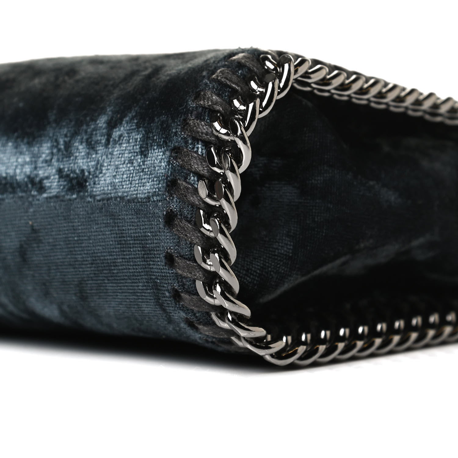 Stella McCartney Crushed Velvet Tiny Falabella Tote Blue 10 of 13