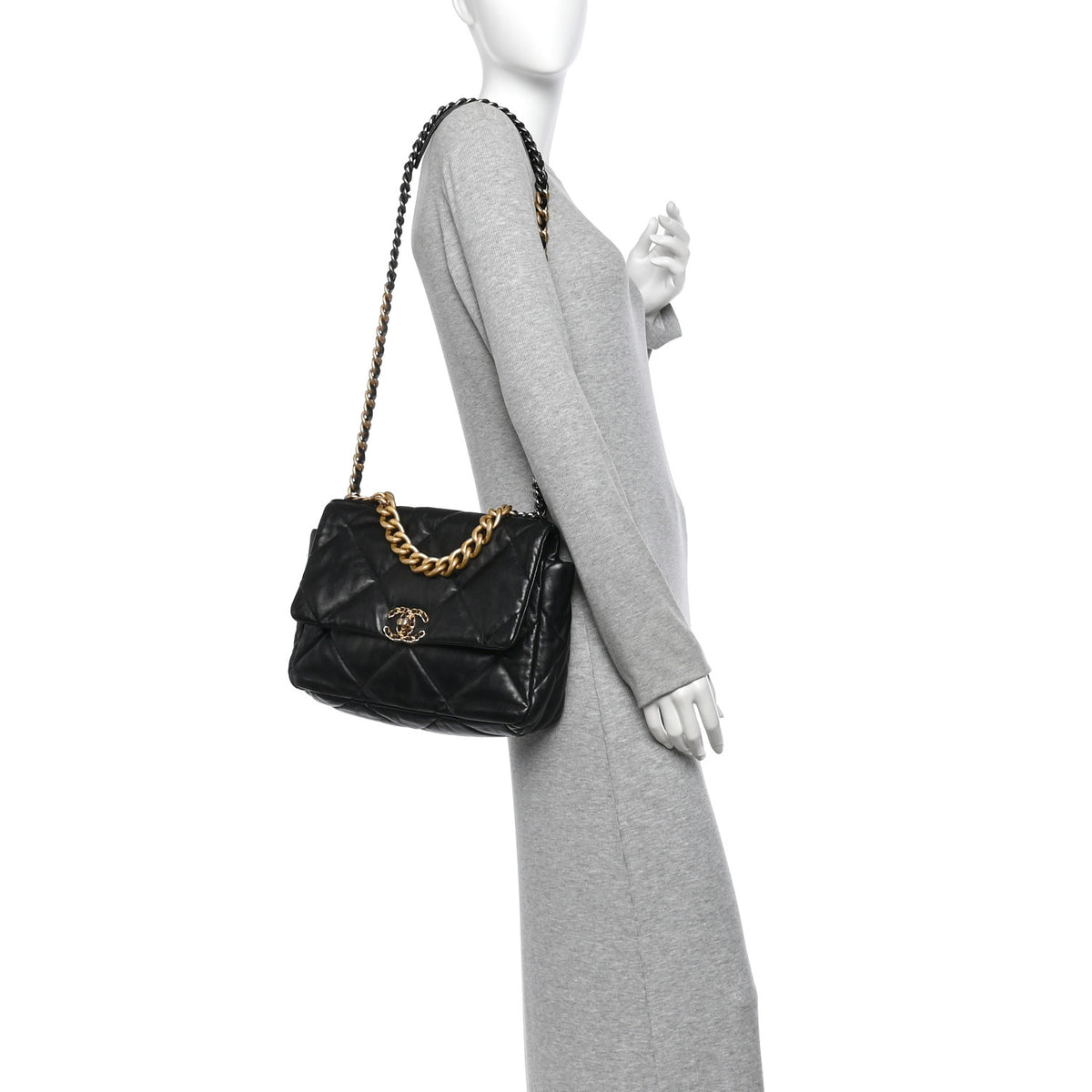Chanel Lambskin Quilted Large Chanel 19 Flap Black 2 of 11