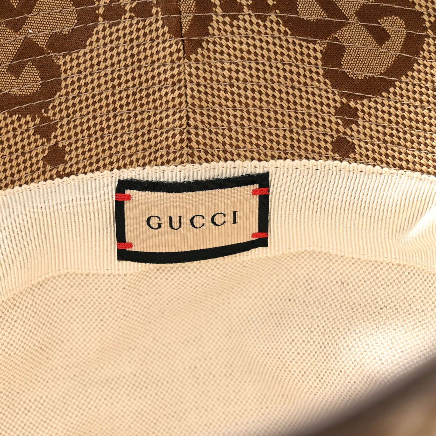 Gucci Monogram Jumbo GG Bucket Hat M Camel Ebony New Acero 8 of 9