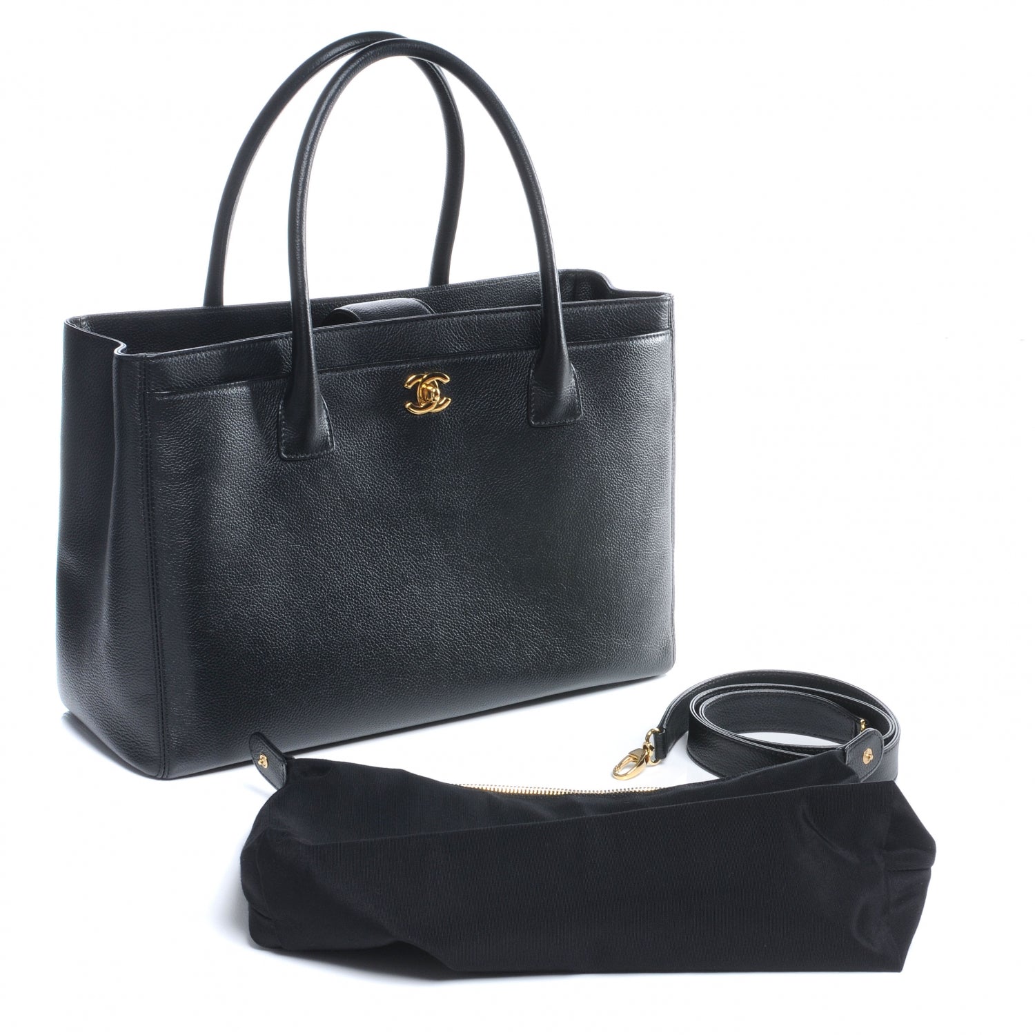 Chanel Calfskin Cerf Executive Shopper Tote Black 6 of 11