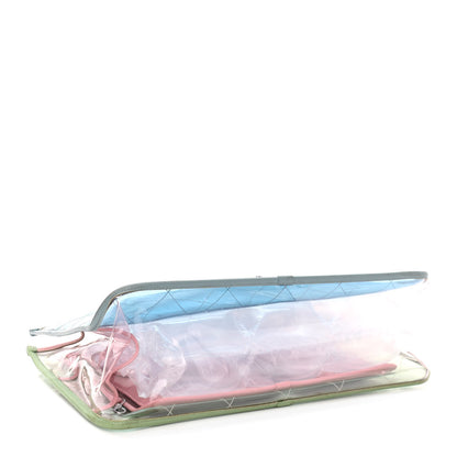 Chanel PVC Lambskin Stitched Medium Coco Splash Shopping Bag Blue Green Pink 4 of 10
