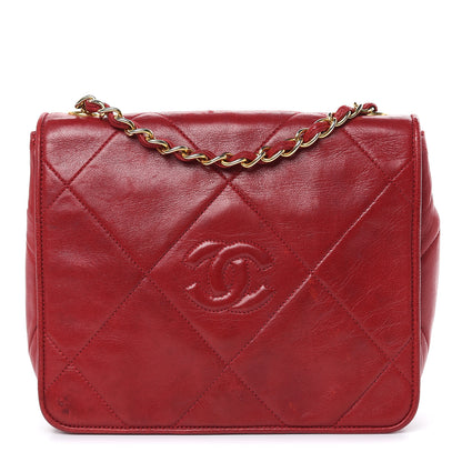 Chanel Lambskin Quilted CC Shoulder Bag Red 1 of 17
