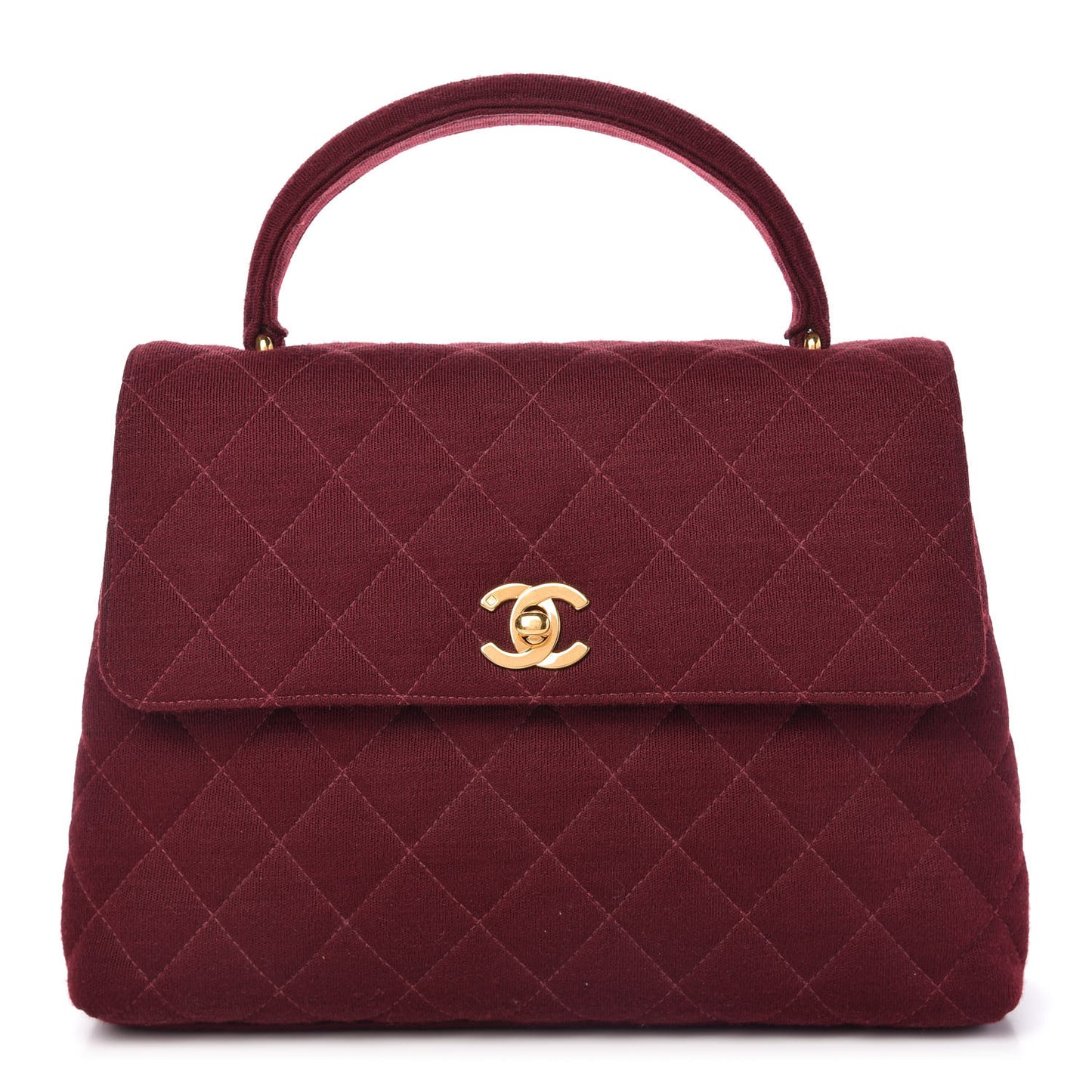 Jersey Quilted Medium Kelly Flap Burgundy
