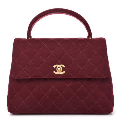 Chanel Jersey Quilted Medium Kelly Flap Burgundy 1 of 10