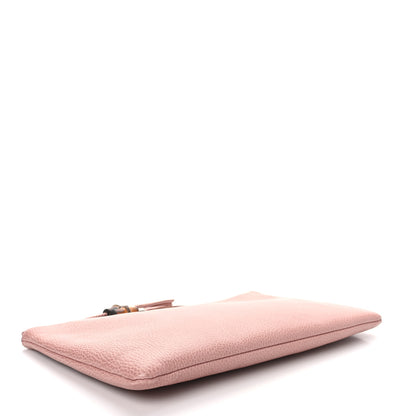 Gucci Calfskin Large Bamboo Clutch Pink 4 of 10