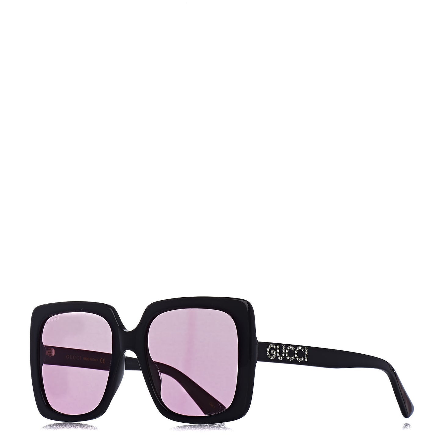 Crystal Square Frame GG Sunglasses GG0418S Black Pink