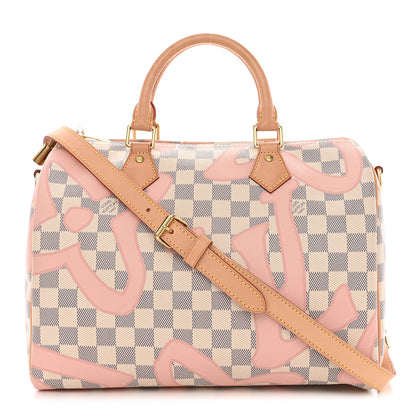 Louis Vuitton Damier Azur Tahitienne Speedy Bandouliere 30 Rose Ballerine 1 of 11