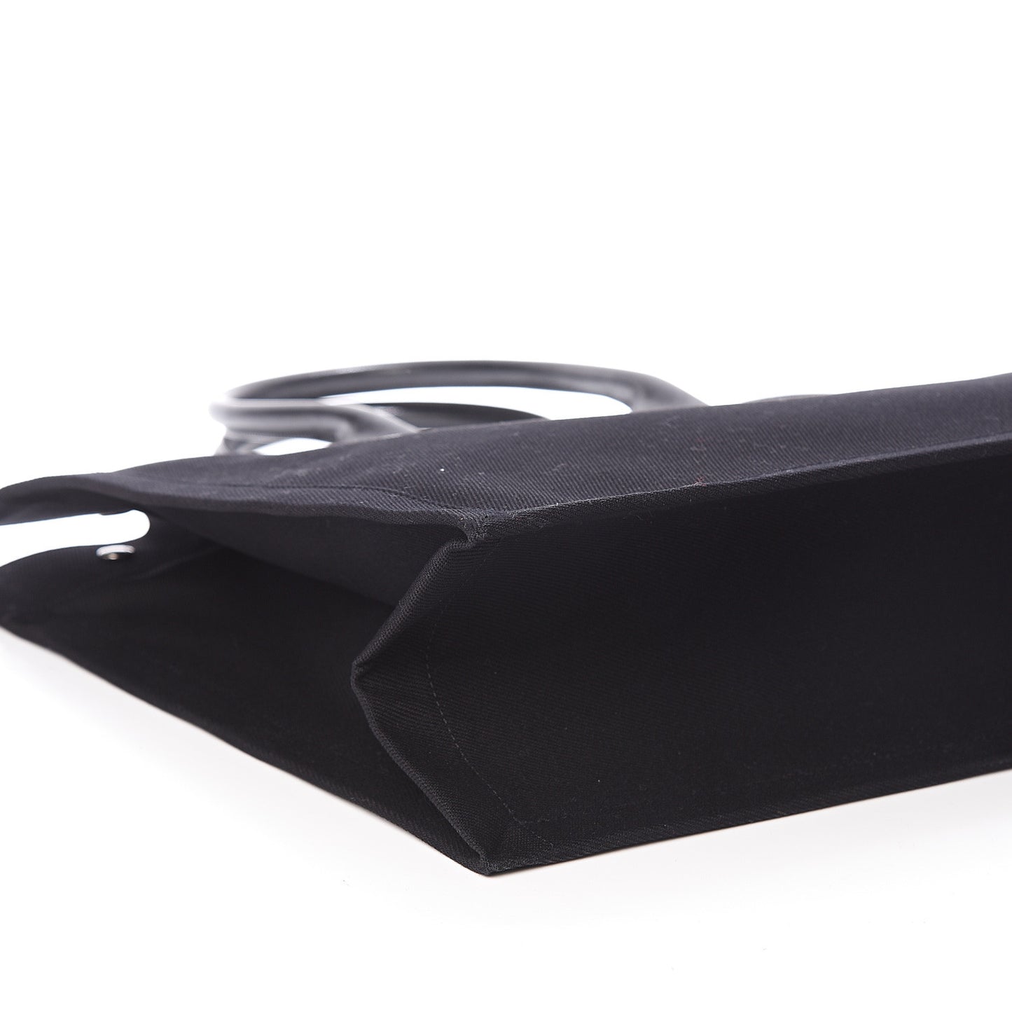 Linen Calfskin Rive Gauche Tote Black