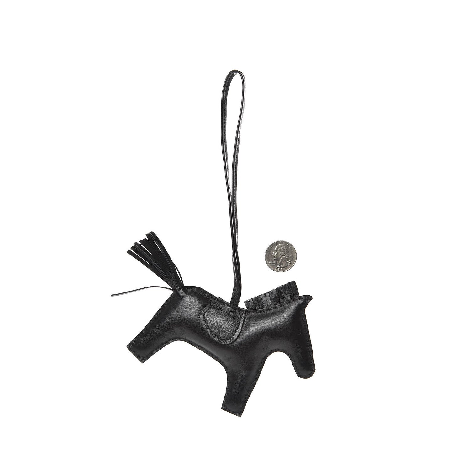 Milo Lambskin Grigri Rodeo Horse Bag Charm MM So Black