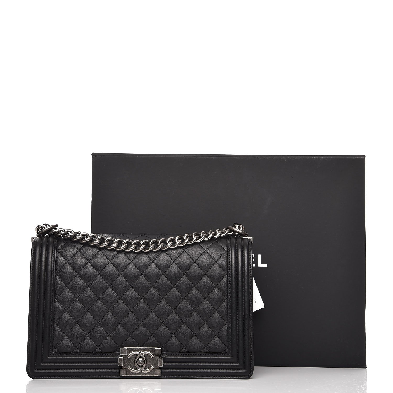 Chanel Calfskin Quilted New Medium Boy Flap Black 8 of 8