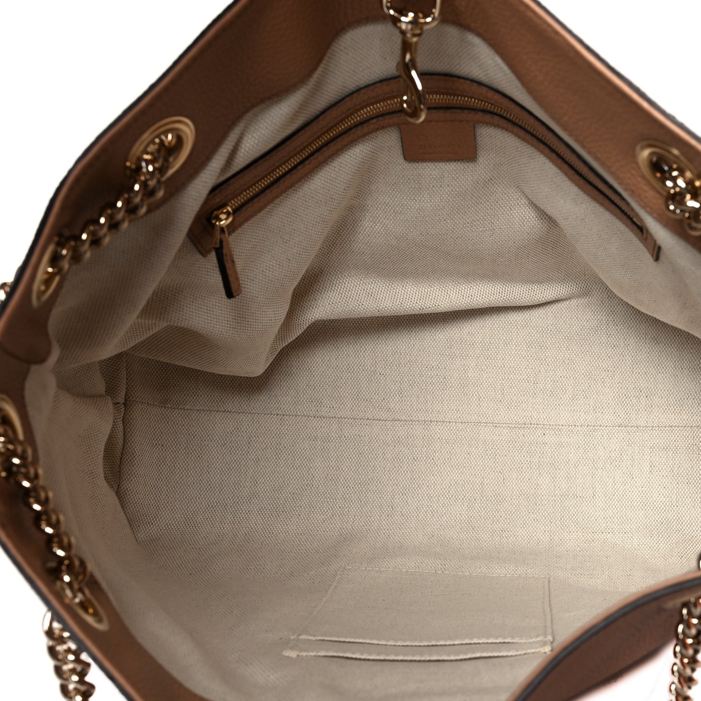 Pebbled Calfskin Medium Soho Chain Shoulder Bag Camelia