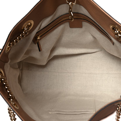 Gucci Pebbled Calfskin Medium Soho Chain Shoulder Bag Camelia 4 of 9
