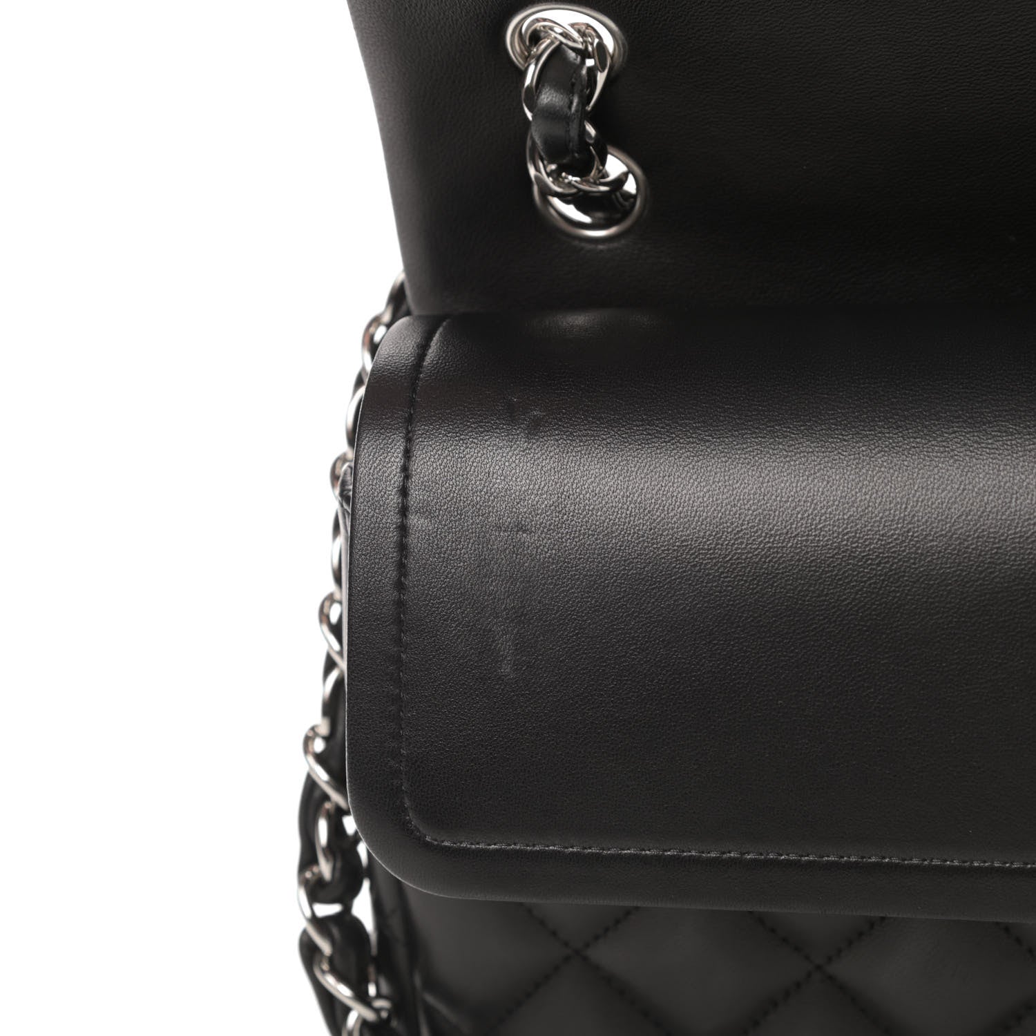 Chanel Lambskin Quilted Jumbo Double Flap Black 11 of 16