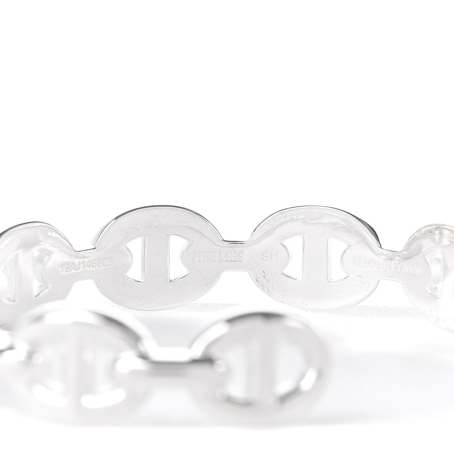 Sterling Silver MM Chaine d'Ancre Enchainee Cuff Bracelet SH