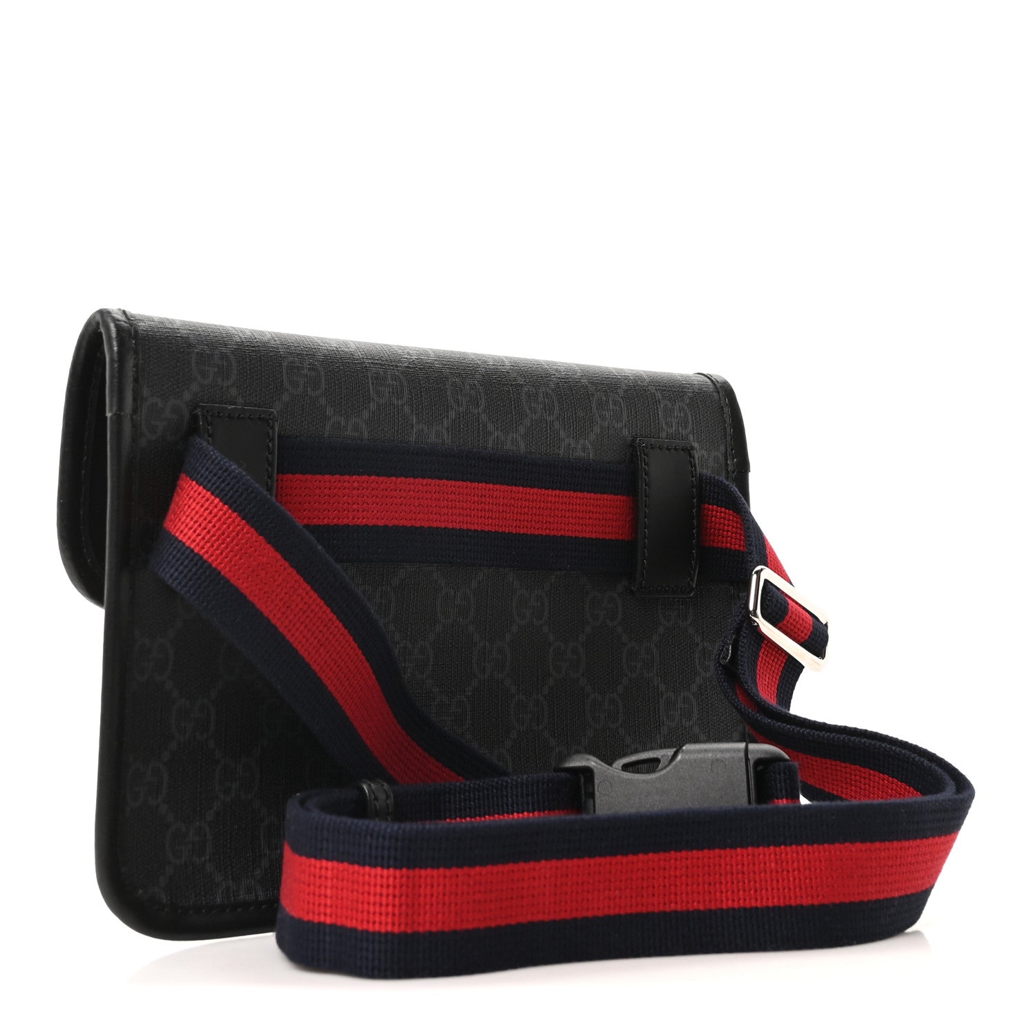 Gucci GG Supreme Monogram Web Slim Belt Bag Black Grey 3 of 11