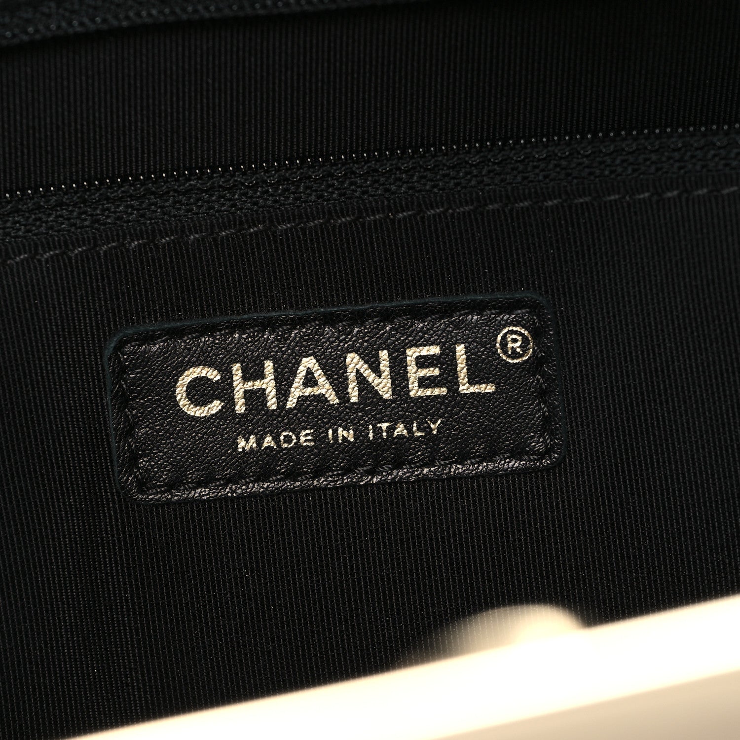 Chanel Grained Calfskin Stitched Large Label Click Shopper Tote Black 6 of 12