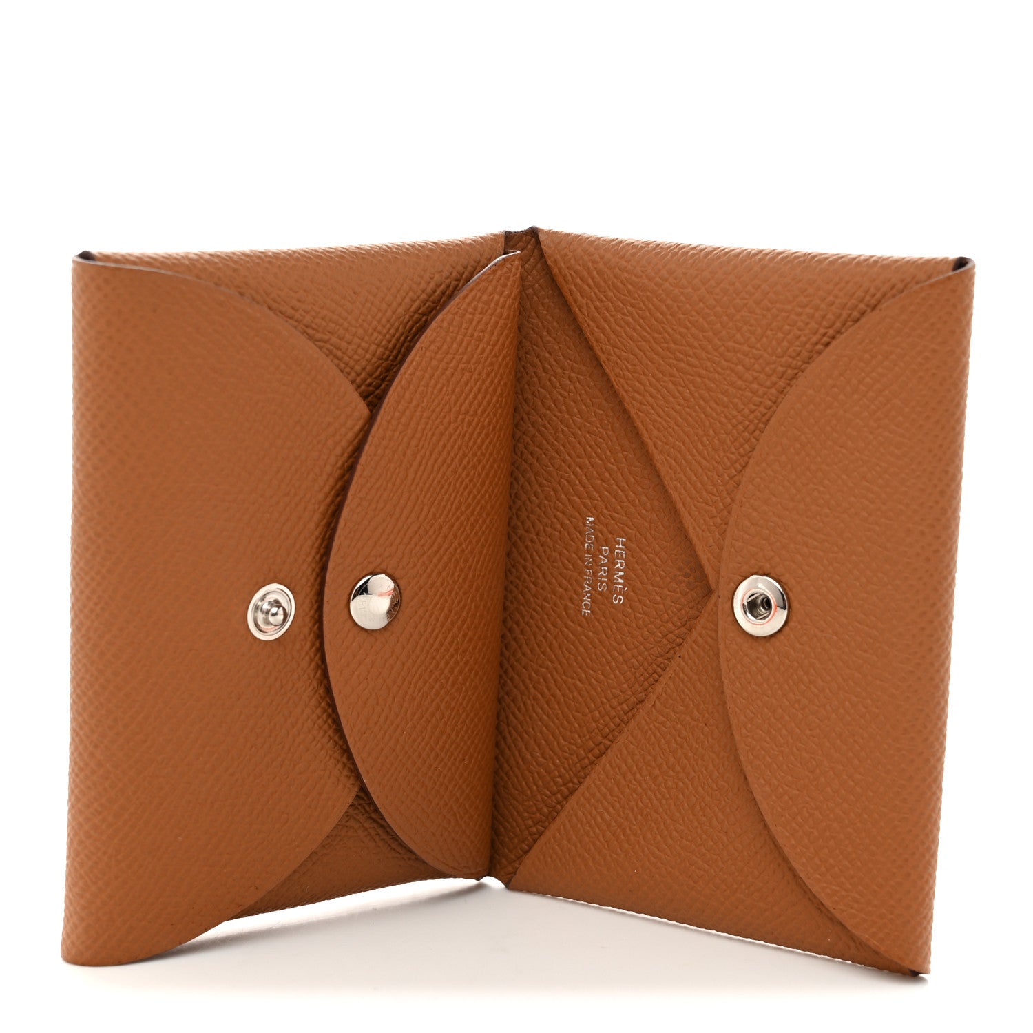 Hermes Epsom Calvi Duo Card Case Gold 5 of 8