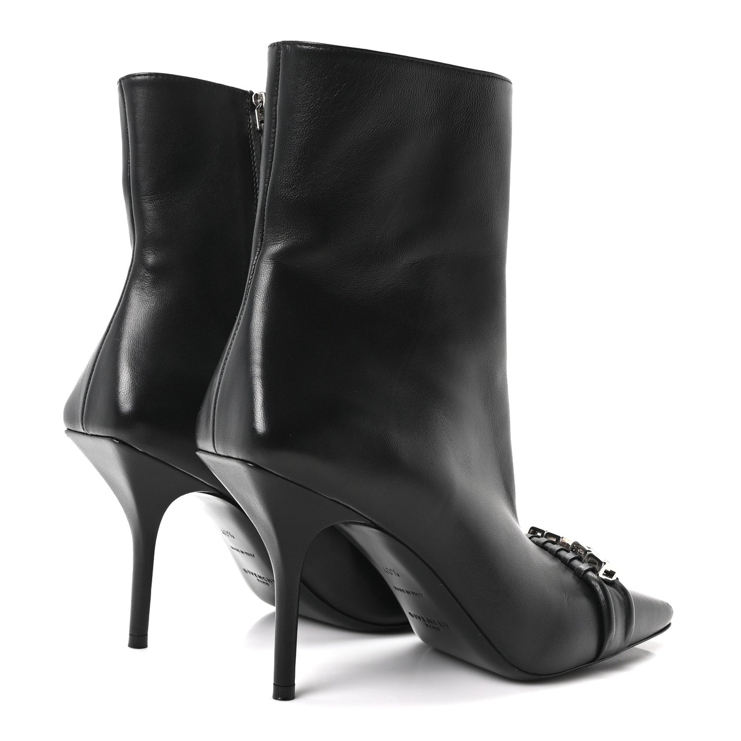 Smooth Calfskin 4G Square Toe Boots 40.5 Black