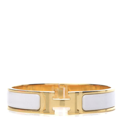 Hermes Enamel Narrow Clic Clac H Bracelet PM White 1 of 6