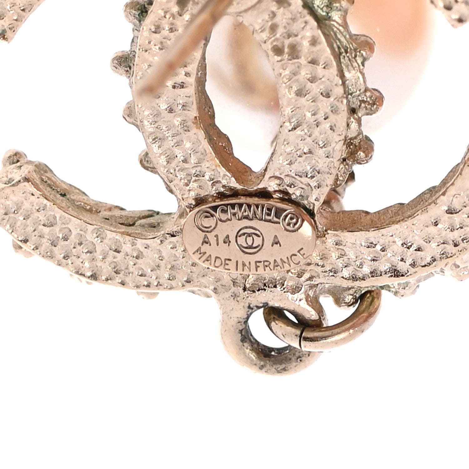 Chanel Gripoix Pearl Drop Earrings Gold Red 5 of 6
