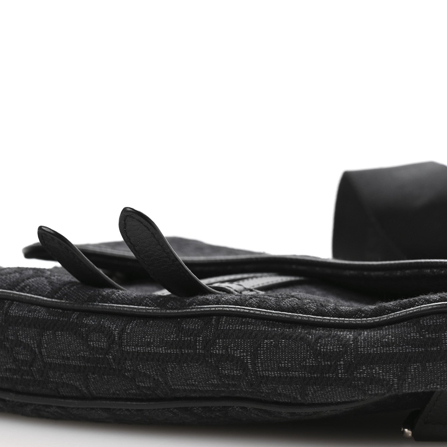 Christian Dior Oblique Mens Saddle Bag Black Blue 10 of 11