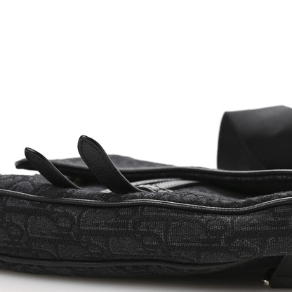 Christian Dior Oblique Mens Saddle Bag Black Blue 10 of 11