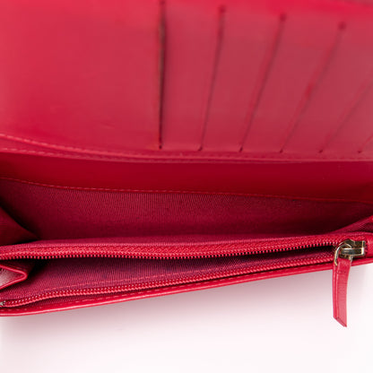 Chanel Lambskin Quilted Yen Wallet Red 6 of 10