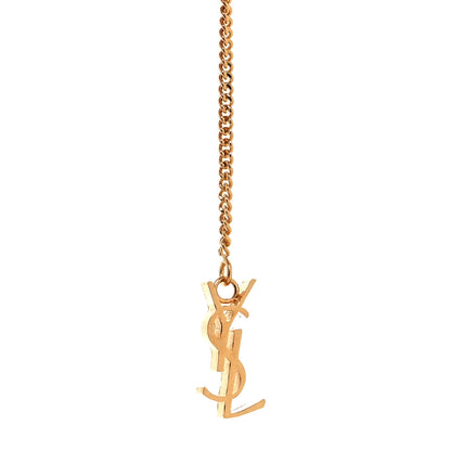 Saint Laurent Metal Monogram Pendant Threader Earrings Gold 3 of 3