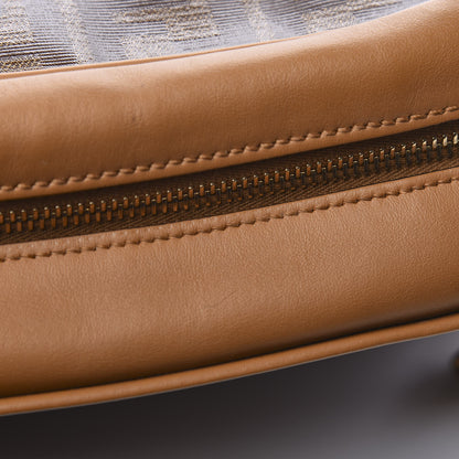 Fendi Glazed Fabric Vitello Century FF 1974 Stamp Patch Camera Case Mogano Panna Caramello 8 of 11