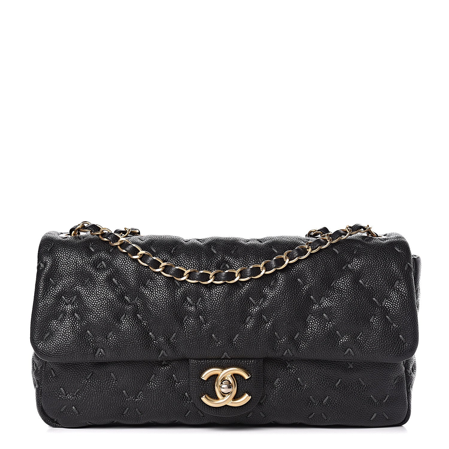 Chanel Caviar Stitched Flap Black 1 of 12