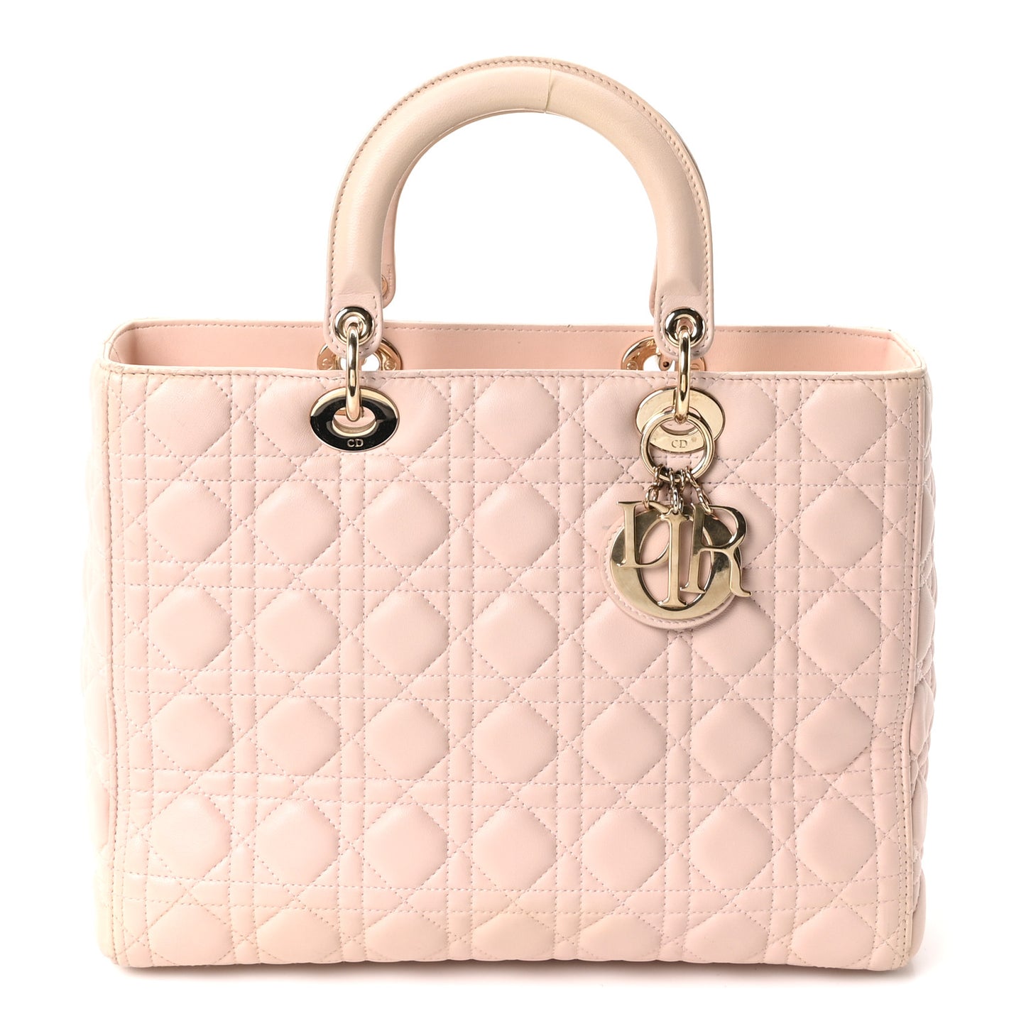 Lambskin Cannage Large Lady Dior Light Pink
