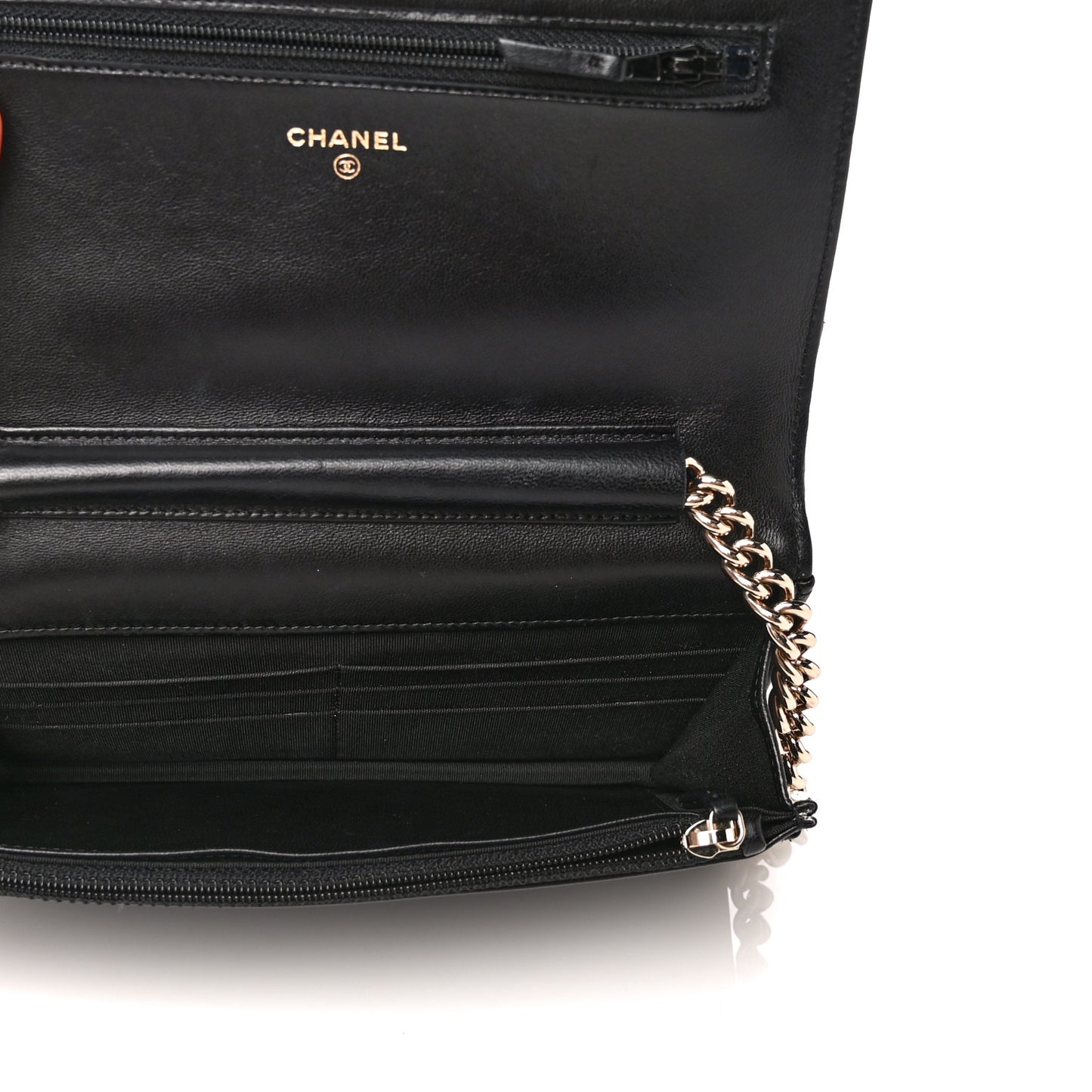 Lambskin Quilted Boy Wallet On Chain WOC Black