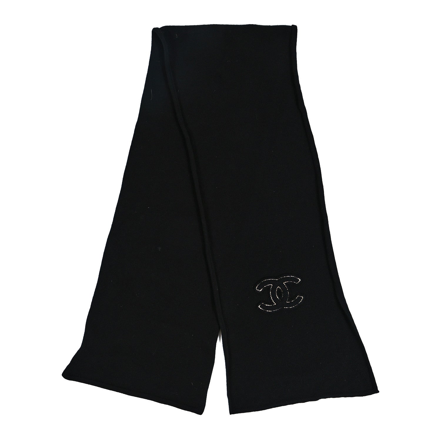Chanel Cashmere CC Scarf Black 2 of 4