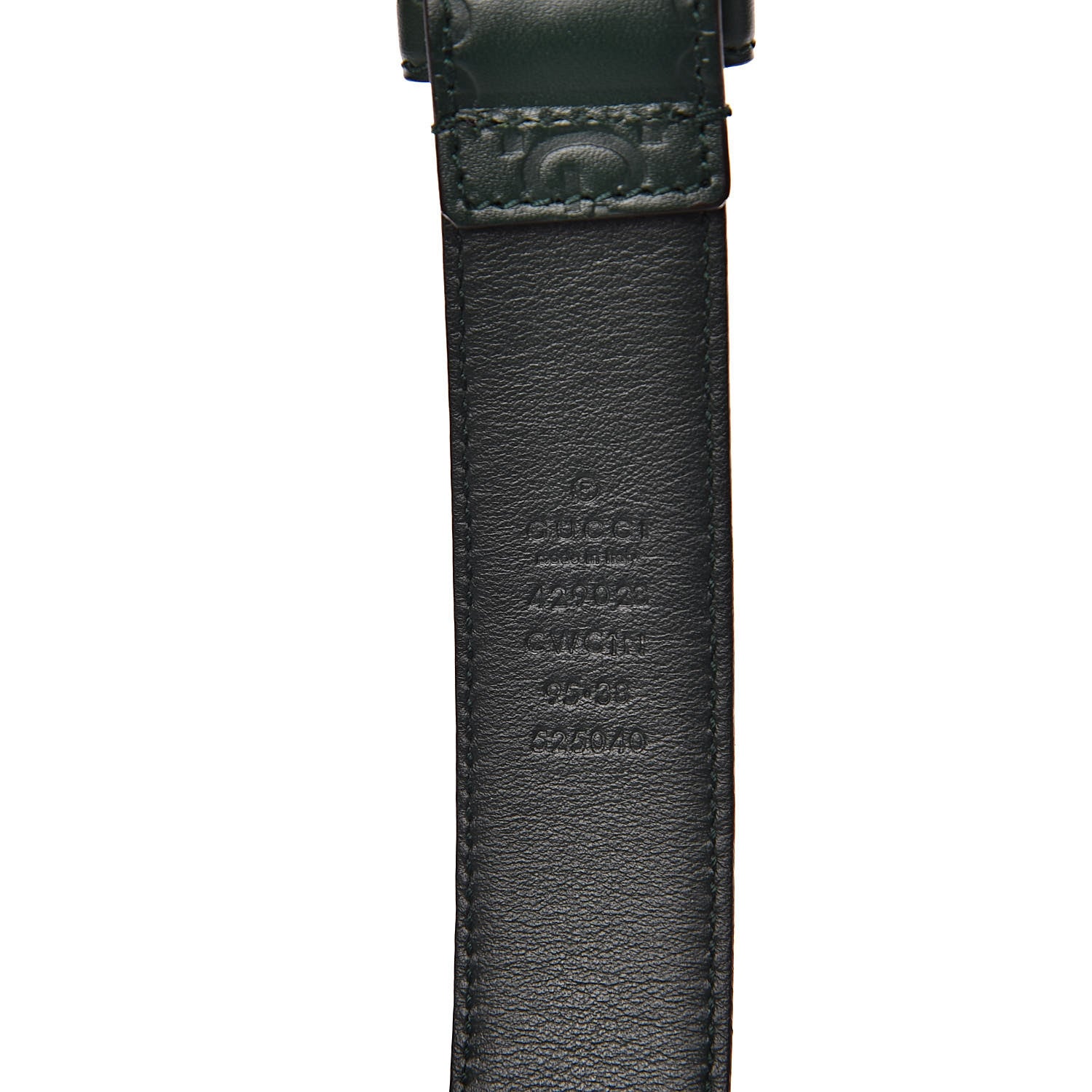 Gucci Guccissima Signature 30mm Belt 95 38 Verde 6 of 6