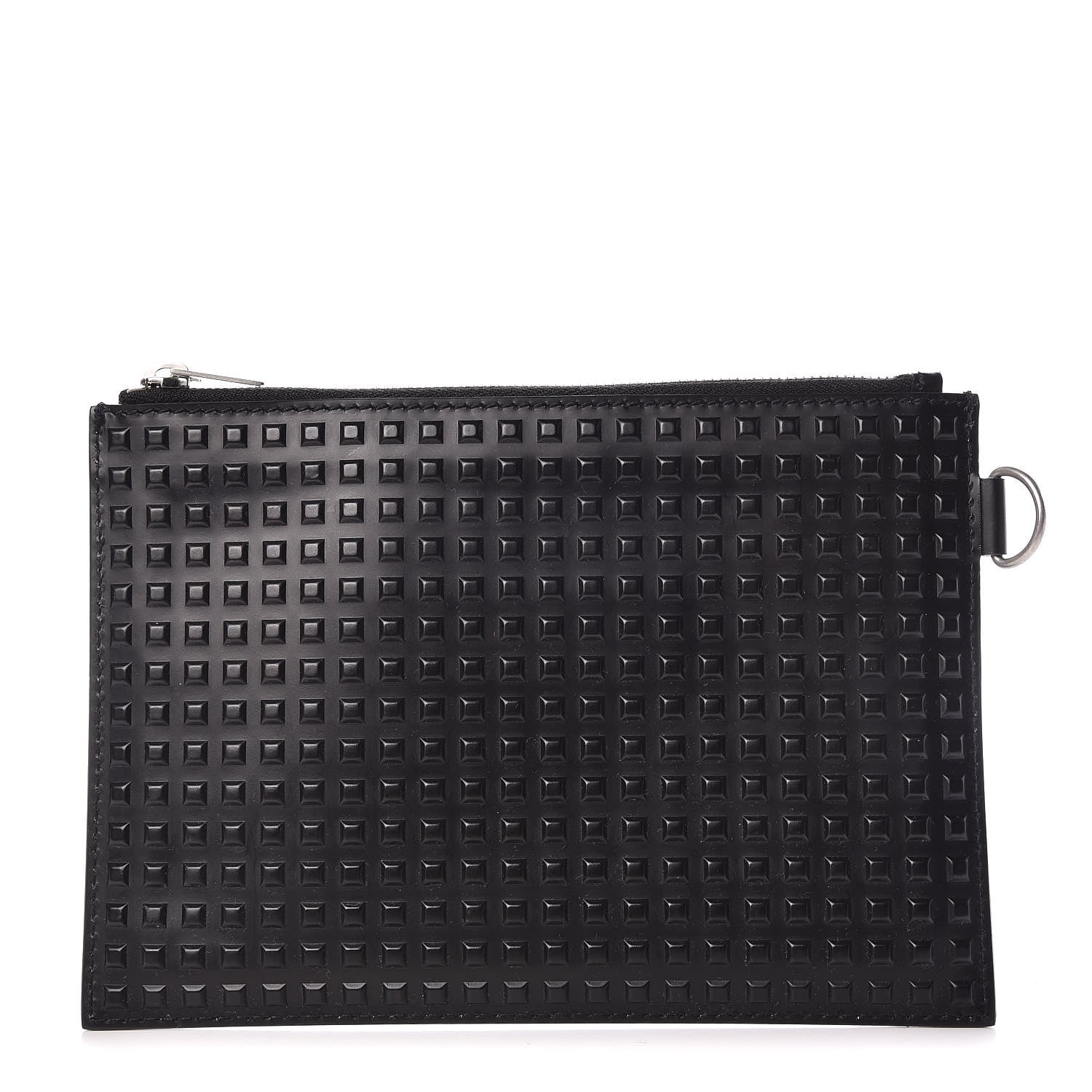 Balenciaga Calfskin Grid Embossed Pouch Black 1 of 9