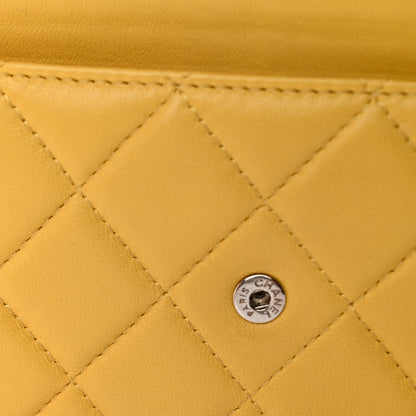 Chanel Lambskin Quilted Wallet On Chain WOC Yellow 12 of 14