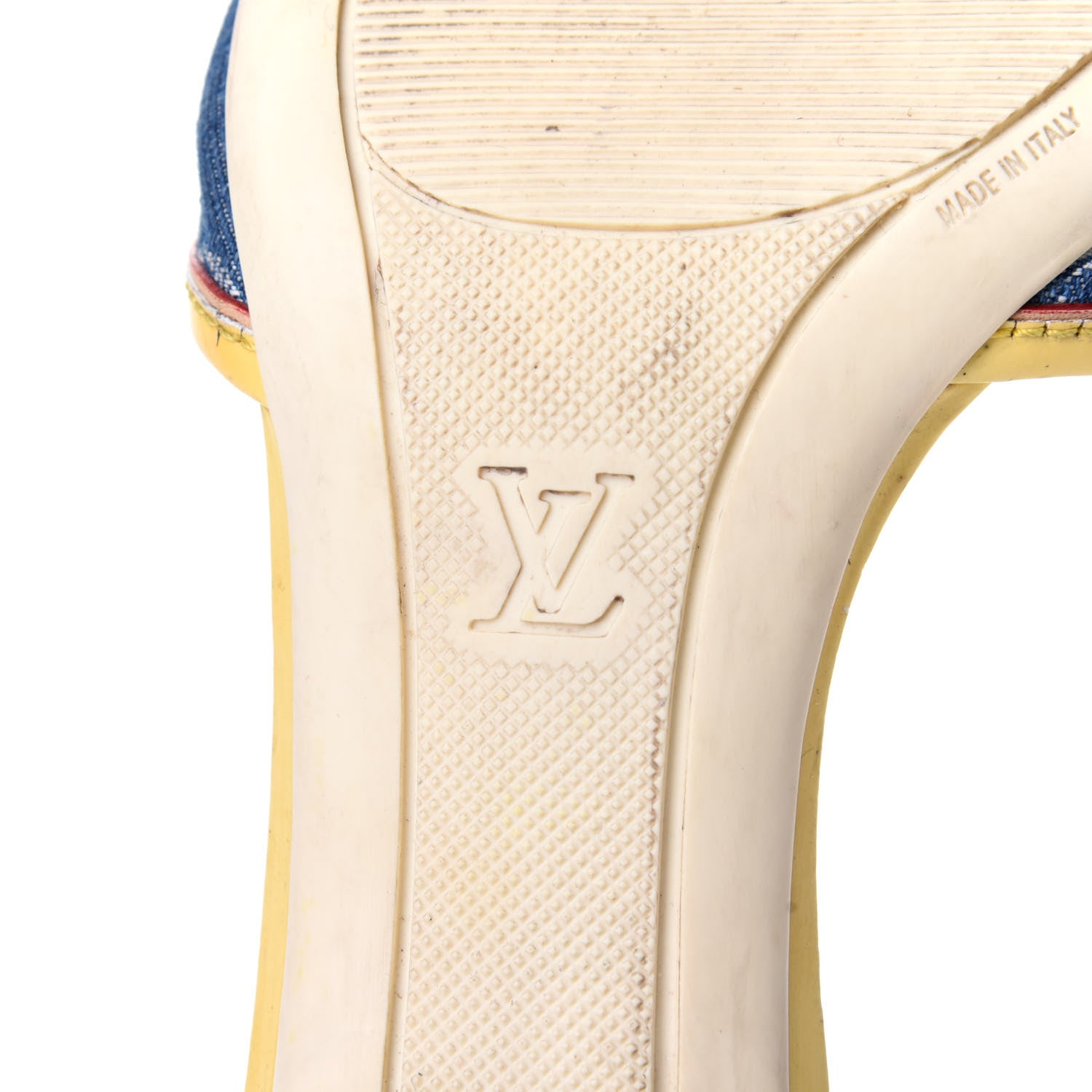 Louis Vuitton Denim Monogram Mules Peep Toe Heels 36.5 8 of 10